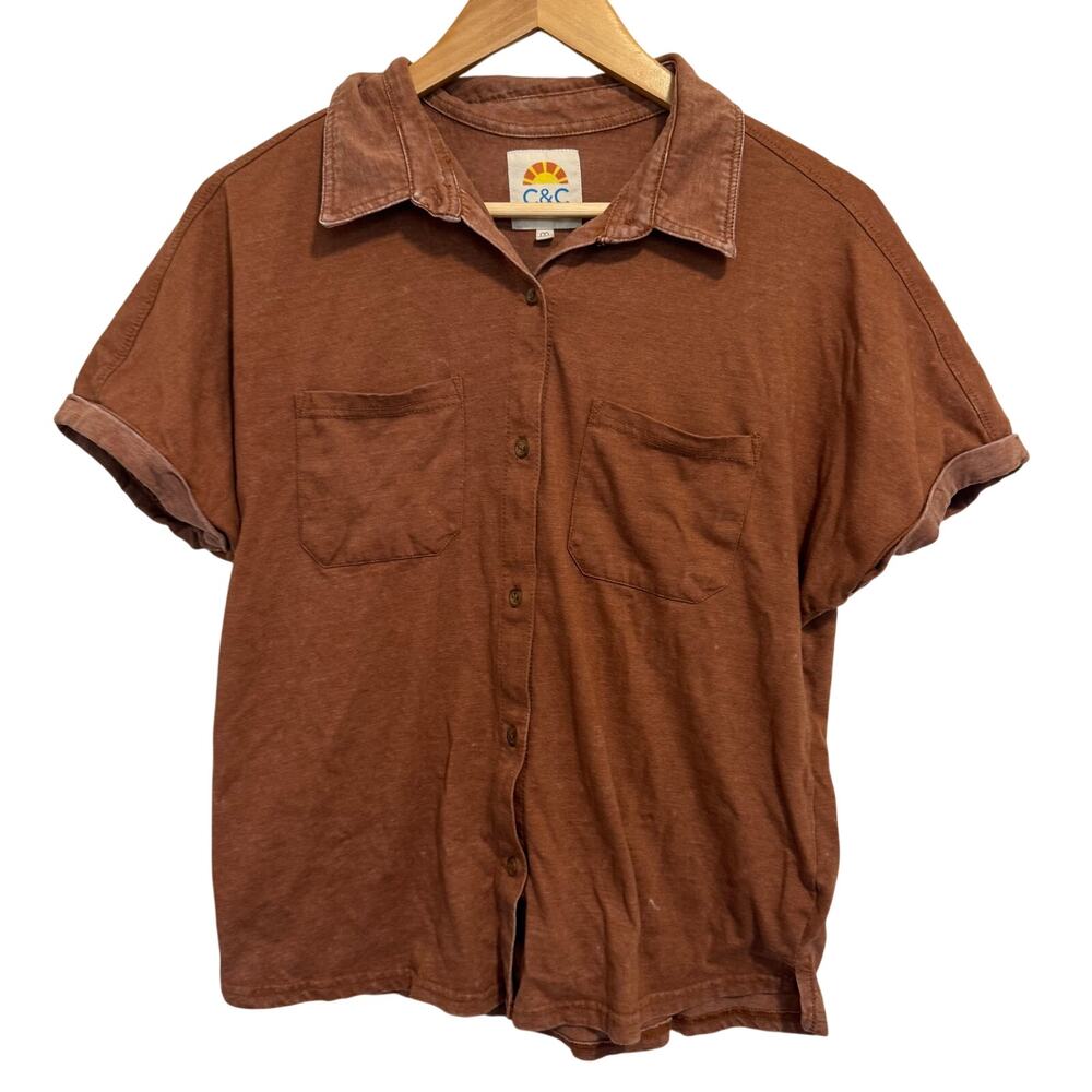 C&C California Button Down Polo Soft Rust Faded size M